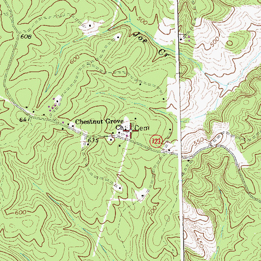 Topographic Map of Chestnut Grove Church, VA