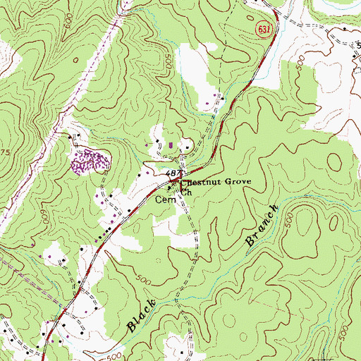 Topographic Map of Chestnut Grove Church, VA