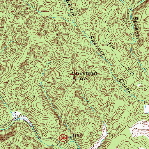 Topographic Map of Chestnut Knob, VA