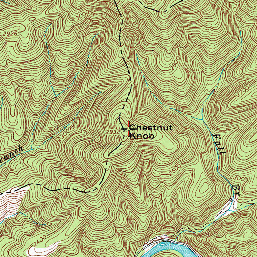 Topographic Map of Chestnut Knob, VA