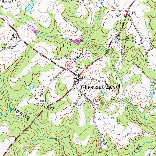 Topographic Map of Chestnut Level, VA