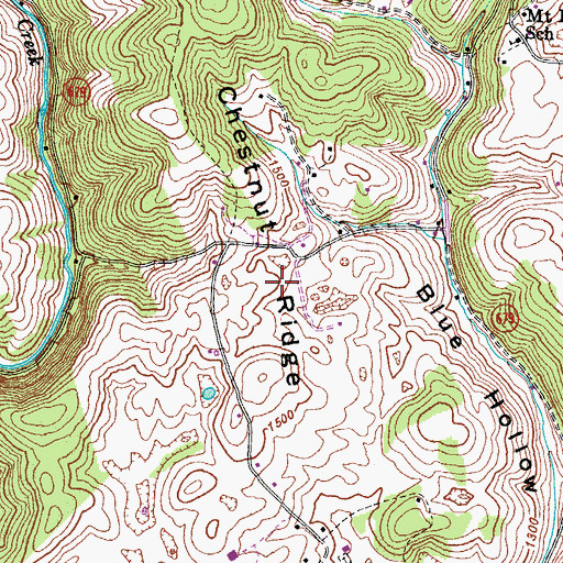 Topographic Map of Chestnut Ridge, VA
