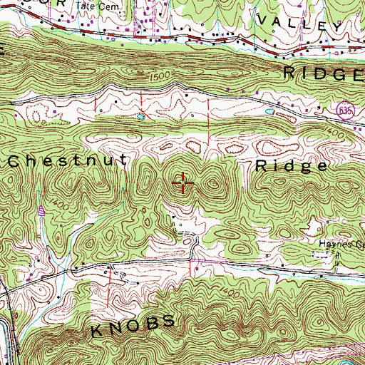 Topographic Map of Chestnut Ridge, VA
