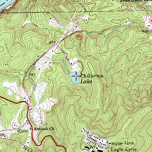 Topographic Map of Chilarna Lake, VA