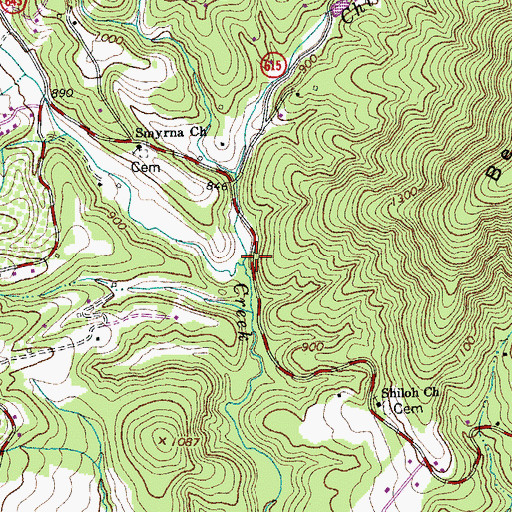 Topographic Map of Childress Creek, VA