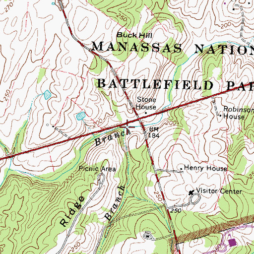 Topographic Map of Chinn Branch, VA