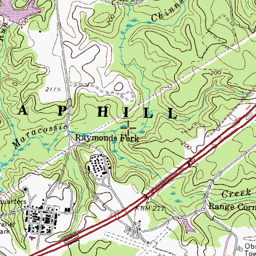 Topographic Map of Chinns Run, VA
