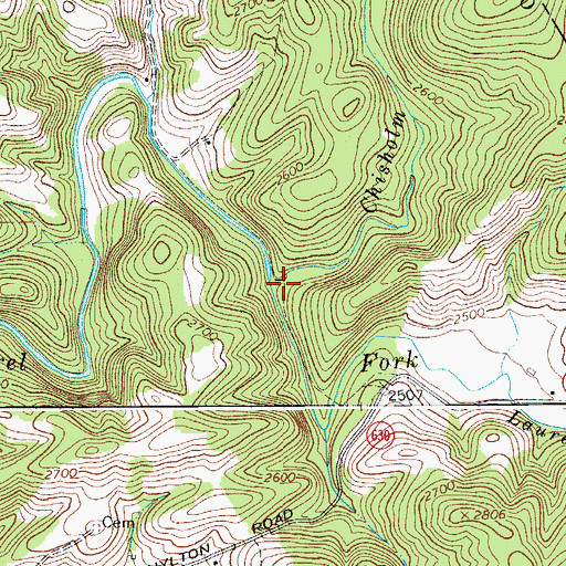 Topographic Map of Chisholm Creek, VA
