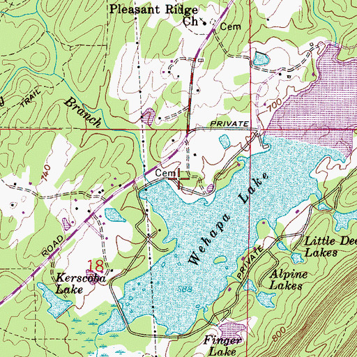 Topographic Map of Kendrix Cemetery, AL