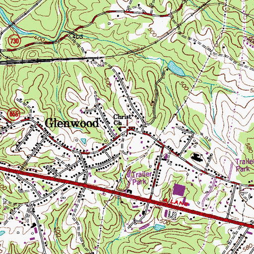 Topographic Map of Christ Church, VA