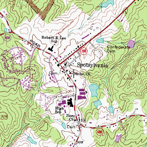 Topographic Map of Christ Church, VA