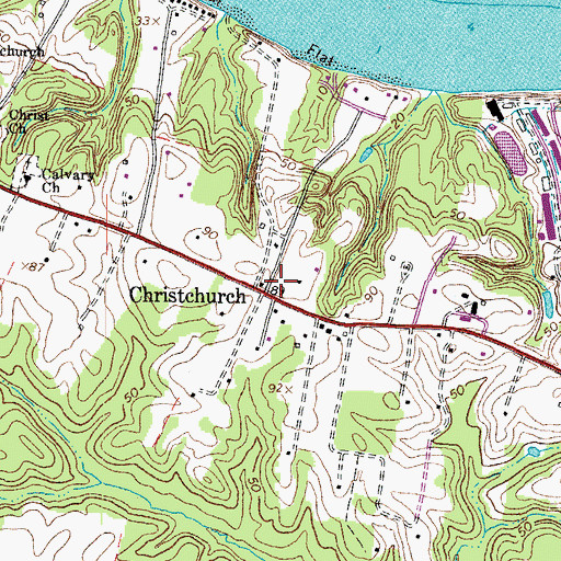 Topographic Map of Christchurch, VA
