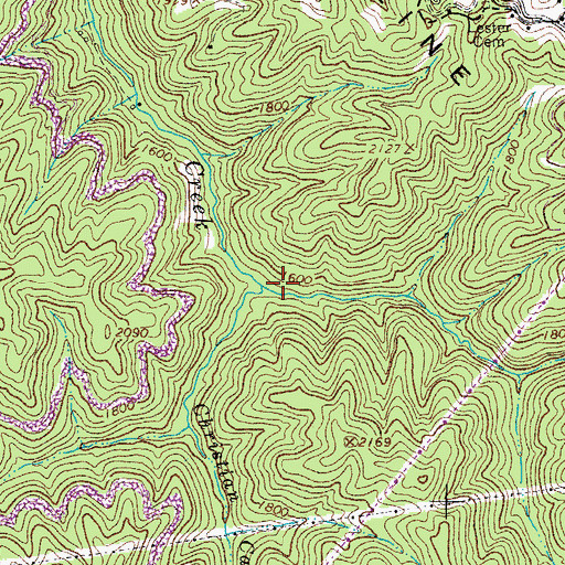 Topographic Map of Christian Camp Branch, VA