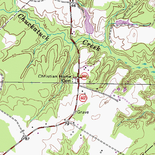 Topographic Map of Christian Home Cemetery, VA
