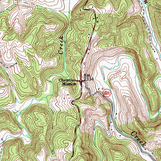 Topographic Map of Christian Mission, VA