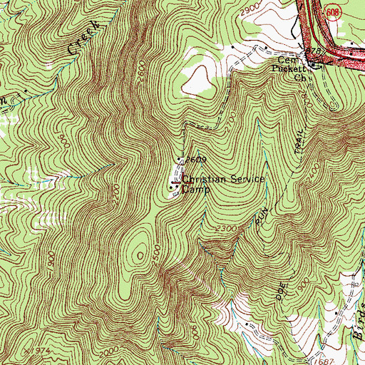 Topographic Map of Christian Service Camp, VA