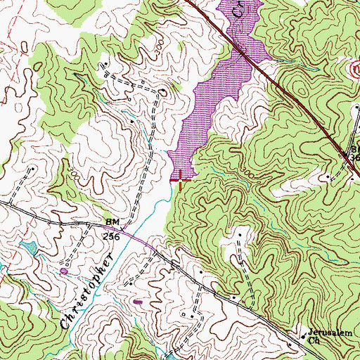 Topographic Map of Christopher Creek, VA