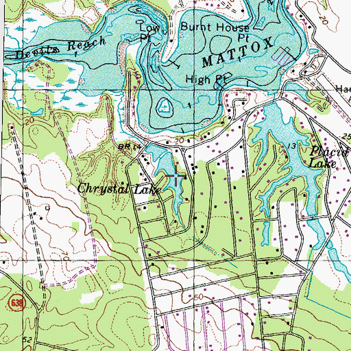 Topographic Map of Chrystal Lake, VA