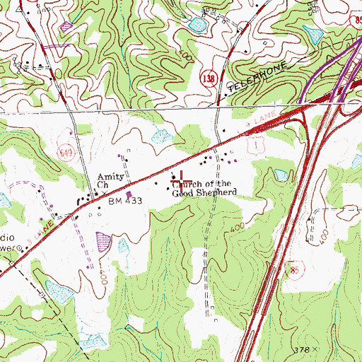 Topographic Map of Church of the Good Shepherd, VA