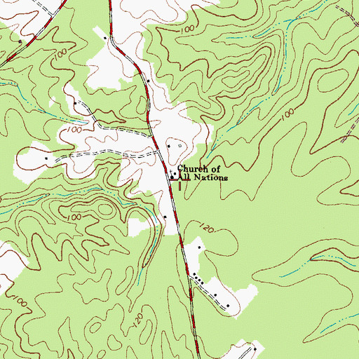 Topographic Map of Church of All Nations, VA