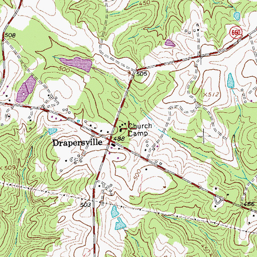 Topographic Map of Church Camp, VA