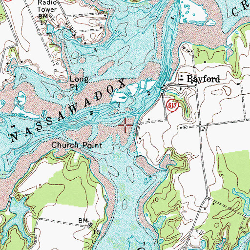 Topographic Map of Church Creek, VA
