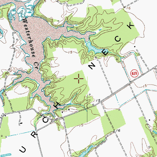 Topographic Map of Church Neck, VA
