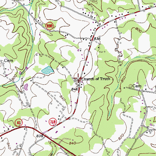 Topographic Map of Church of Truth, VA