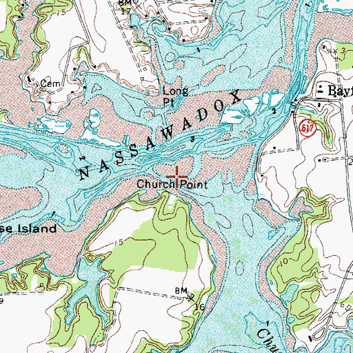 Topographic Map of Church Point, VA