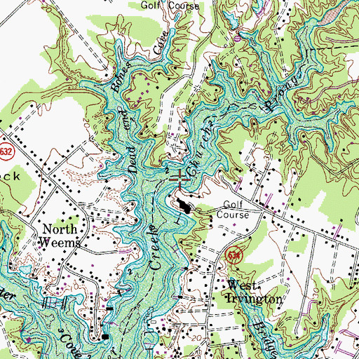 Topographic Map of Church Prong, VA