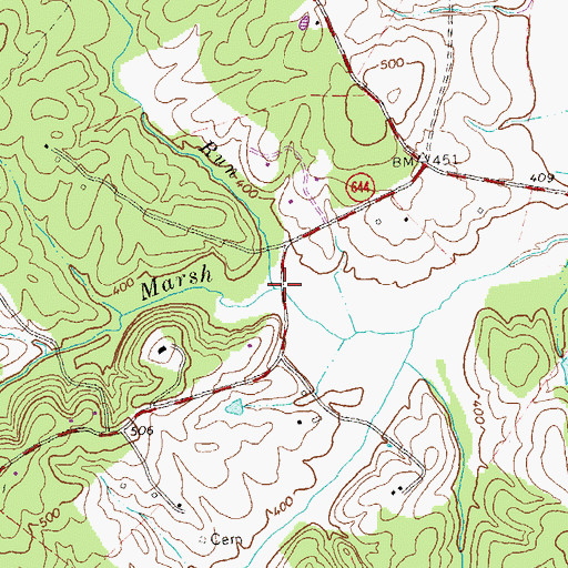 Topographic Map of Church Run, VA