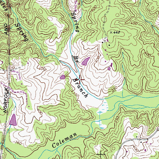 Topographic Map of Church Spring Branch, VA