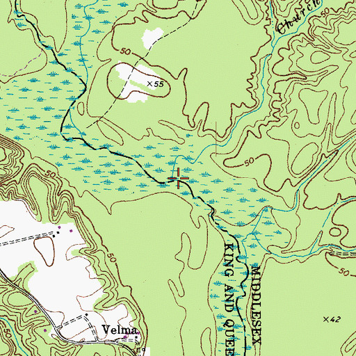 Topographic Map of Church Swamp, VA