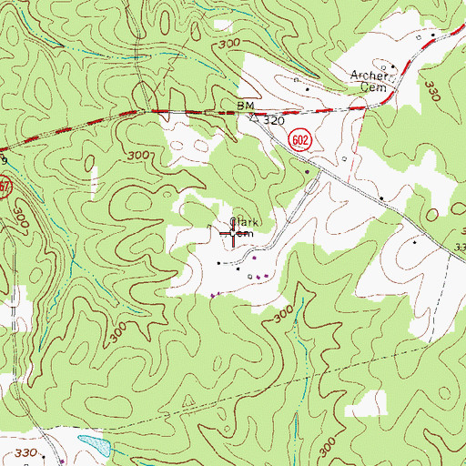 Topographic Map of Clark Cemetery, VA