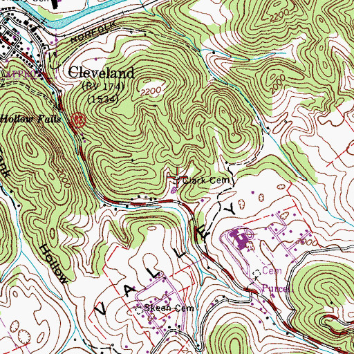 Topographic Map of Clark Cemetery, VA