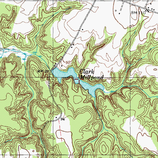 Topographic Map of Clark Millpond, VA