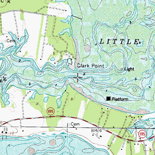 Topographic Map of Clark Point, VA