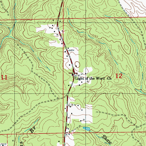 Topographic Map of Light of the Word Church, AL
