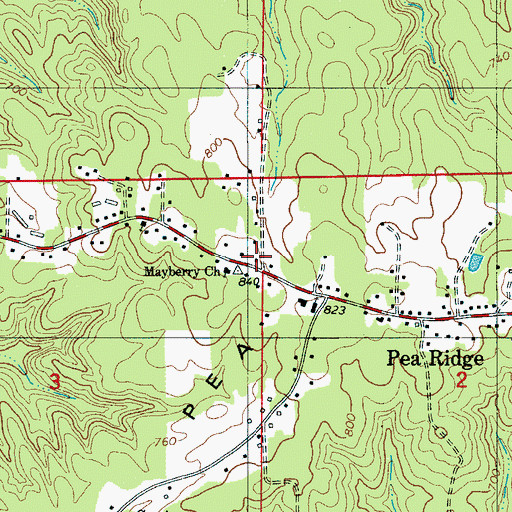 Topographic Map of Linholm Cemetery, AL