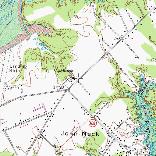 Topographic Map of Claybrook Church, VA