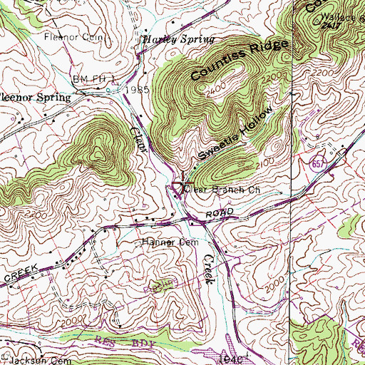 Topographic Map of Clear Branch Church, VA