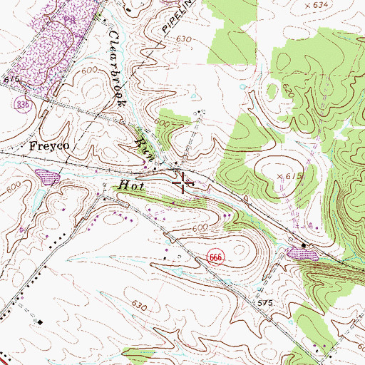 Topographic Map of Clearbrook Run, VA