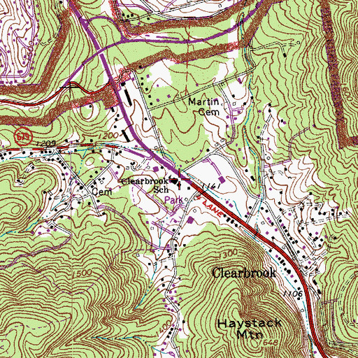 Topographic Map of Clearbrook Elementary School, VA