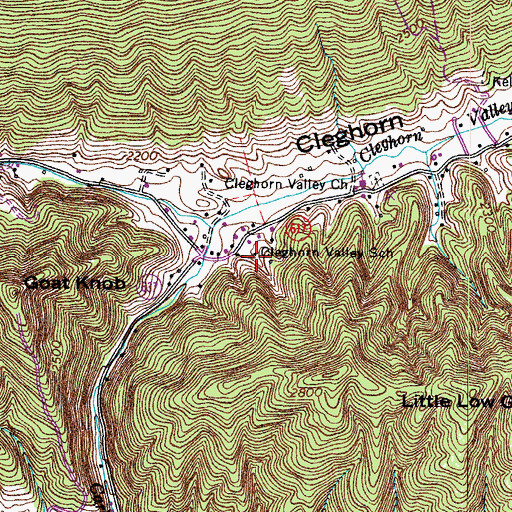 Topographic Map of Cleghorn Valley School, VA