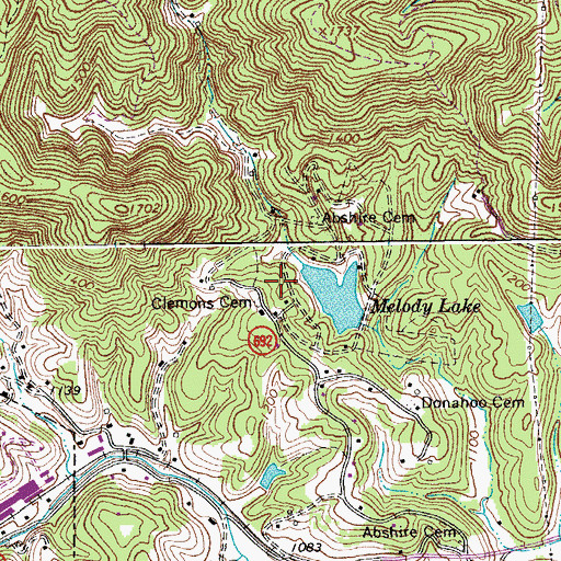 Topographic Map of Clemons Cemetery, VA