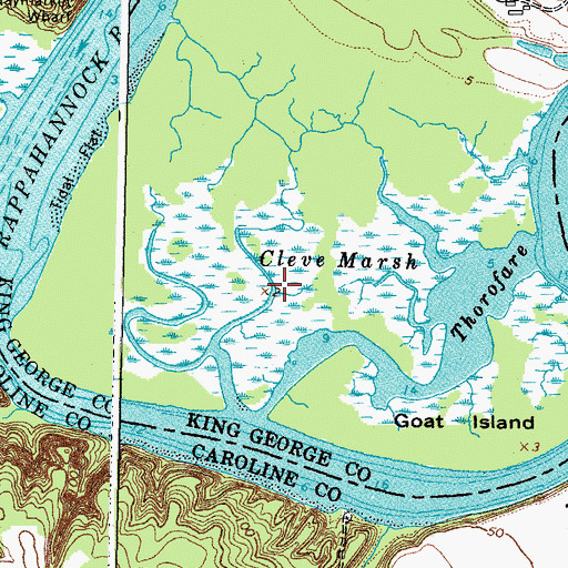 Topographic Map of Cleve Marsh, VA
