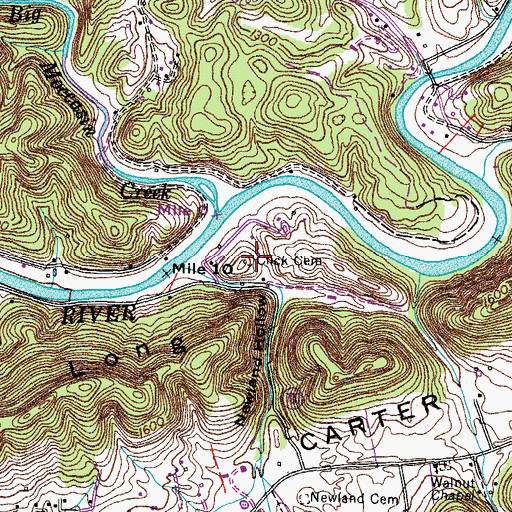 Topographic Map of Click Cemetery, VA