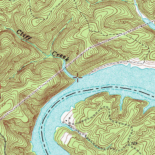 Topographic Map of Cliff Creek, VA
