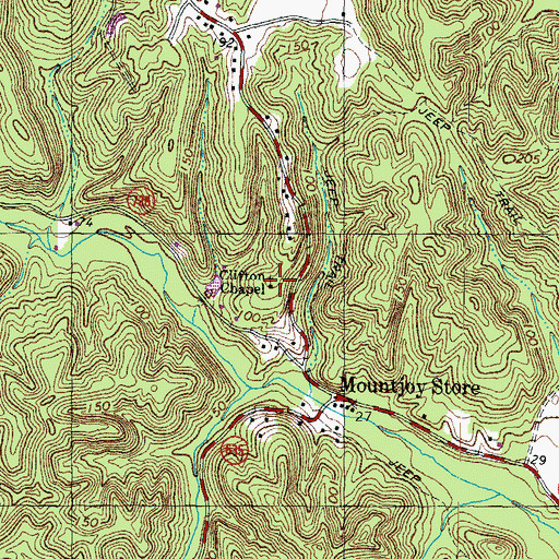 Topographic Map of Clifton Chapel, VA
