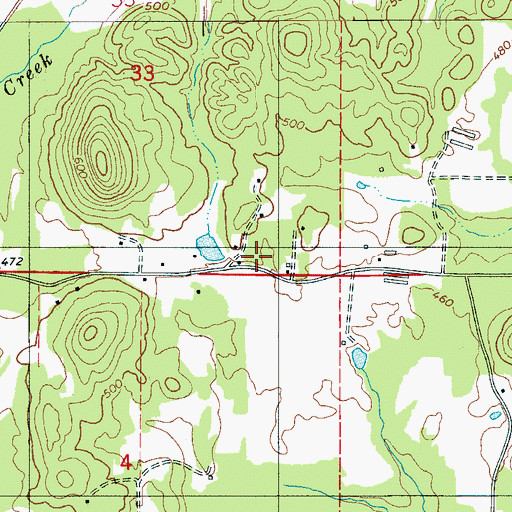 Topographic Map of Lyon Church (historical), AL